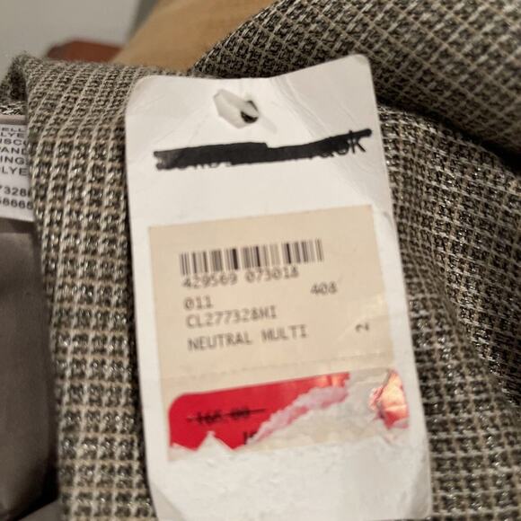 Classiques Entier Neutral Multi  Plaid Dress Pants Size 2 BNWOT - Picture 8 of 11